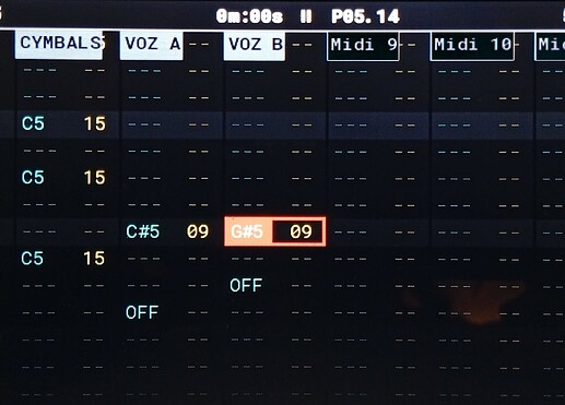 Example Polyend Tracker MIDI Tracks
