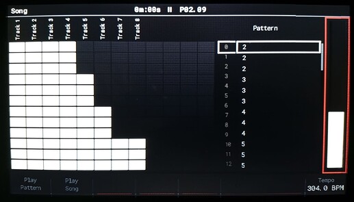 Example Polyend Tracker Song screen
