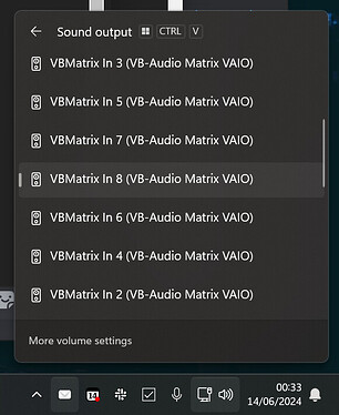 New VBMatrix Audio Playback Devices