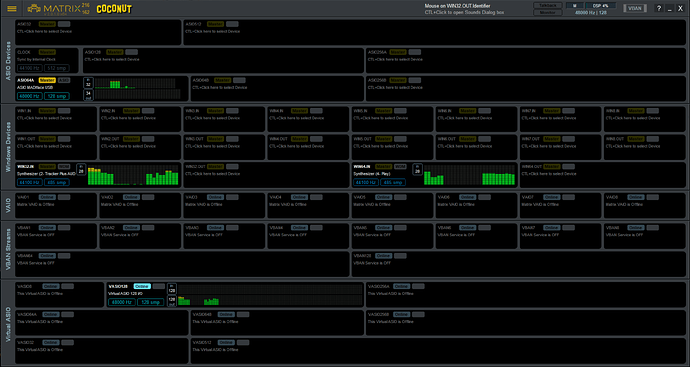 Matrix Coconut aggregating a RME Interface, the Tracker+ and Play+