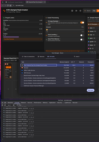 after clicking on sample preview